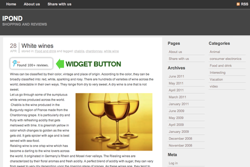 SearchReviews.com Widgets Screenshot